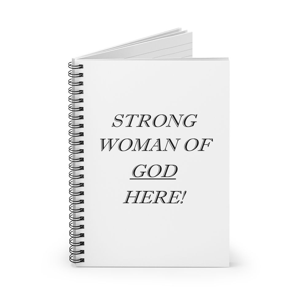 Thumbnail: Strong Woman Of God Here! Spiral Notebook - Ruled Line