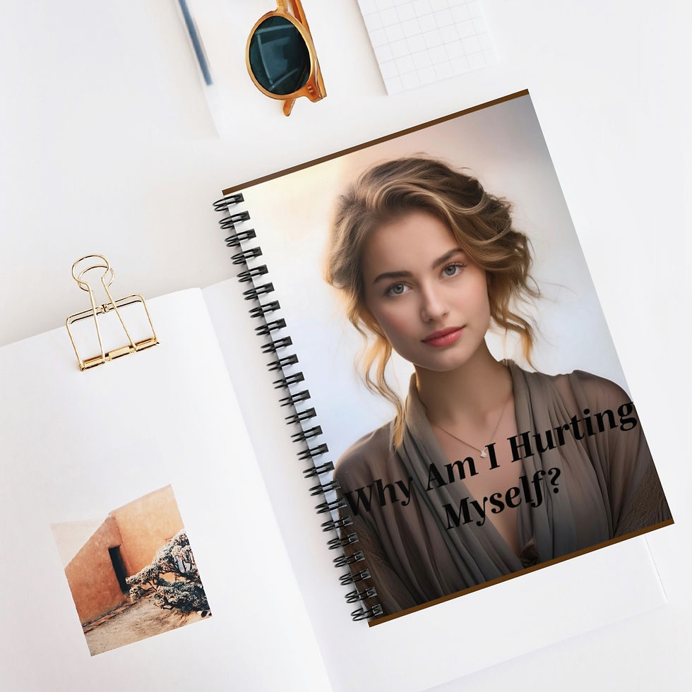Thumbnail: White Woman Why Am I Hurting Myself Spiral Notebook - Ruled Line