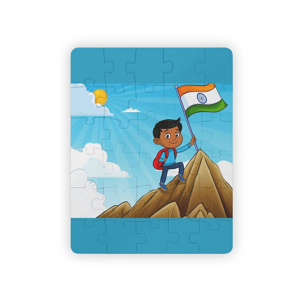 Thumbnail: India Boy Going Up A Mountain Top Kids' Puzzle, 30-Piece