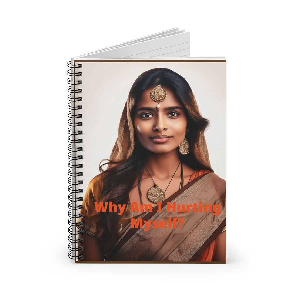 Thumbnail: India Woman Why Am I Hurting Myself Spiral Notebook - Ruled Line