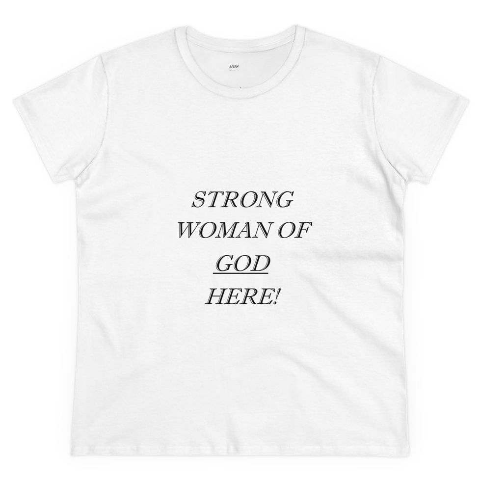 Thumbnail: Strong Woman Of GOD Here Tee Women's Midweight Cotton Tee