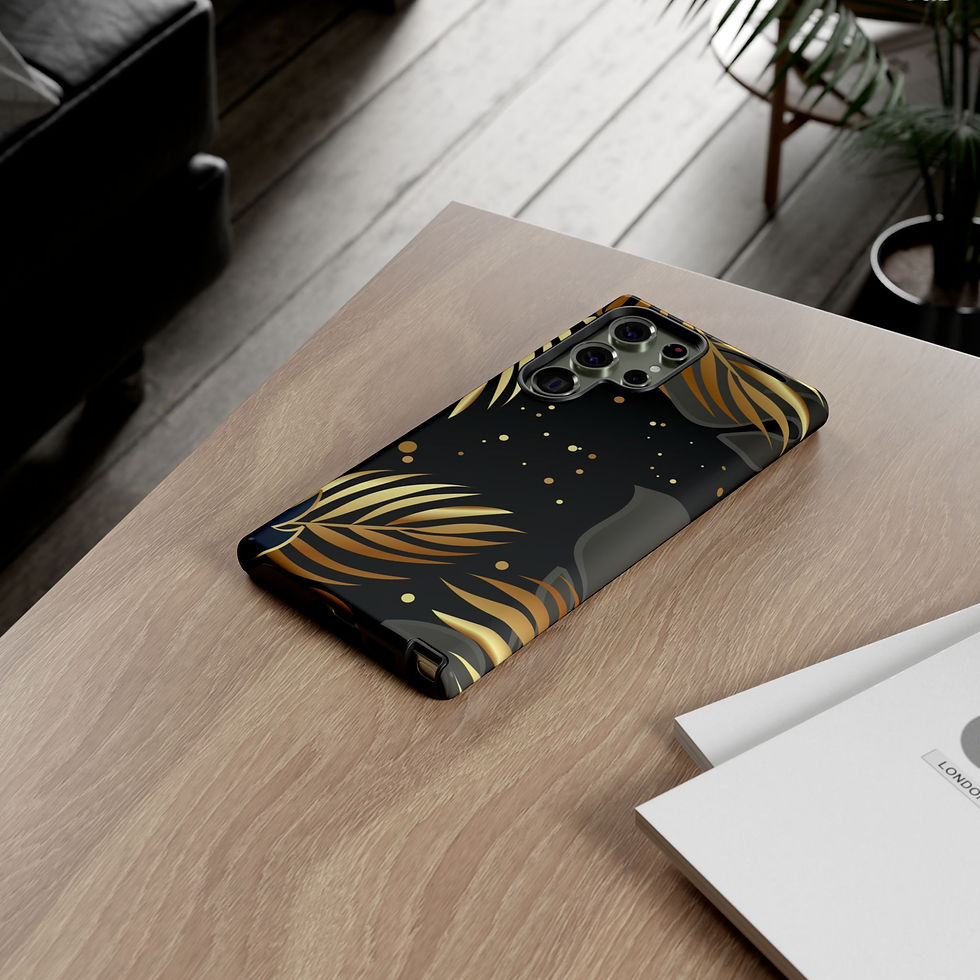 Thumbnail: Black & Gold Tropical Palm Phone Case — Tough Cases