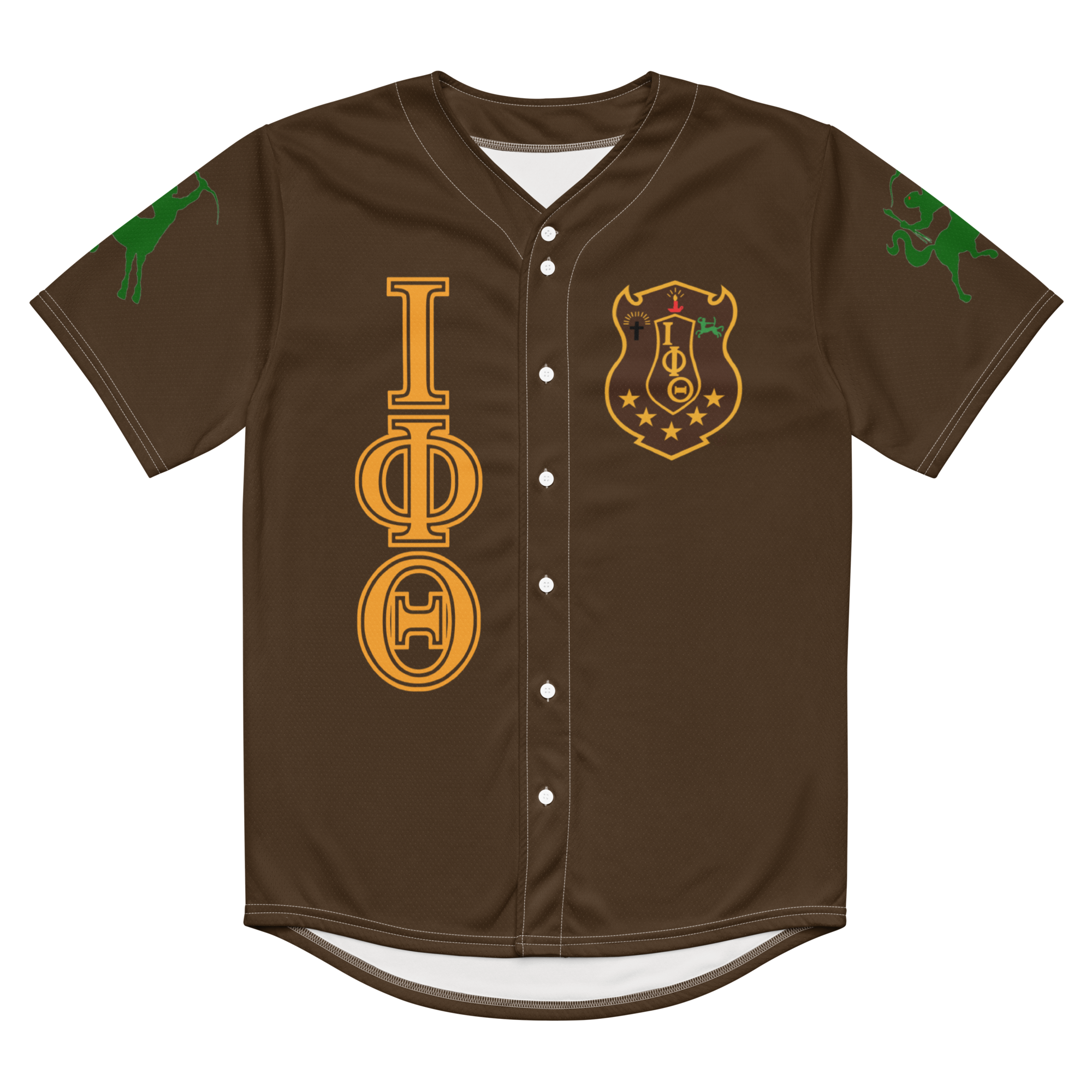 IPT Full Button Brown baseball jersey