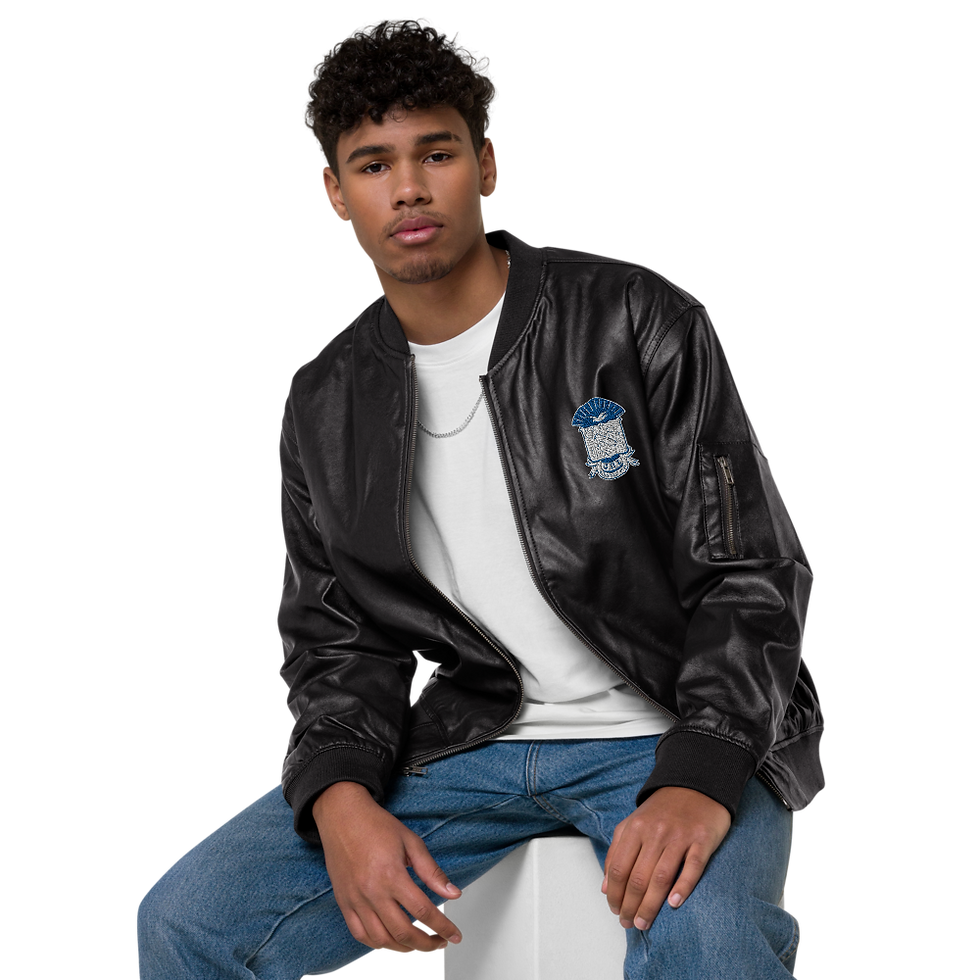 Thumbnail: PBS Logo Leather Bomber Jacket