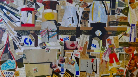 Grande collage con mensola da cucina, 50x70