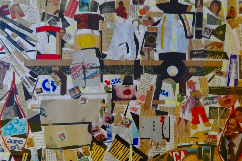 Grande collage con mensola da cucina, 50x70