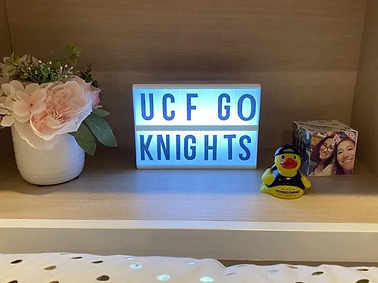 "UCF Go Knights" sign and Spirit Splash Duck