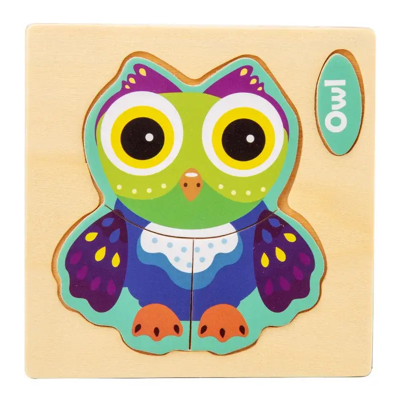 Thumbnail: Baby Wooden Toys Intelligence 3D Puzzle Cartoon Animal Jigsaw Puzzle
