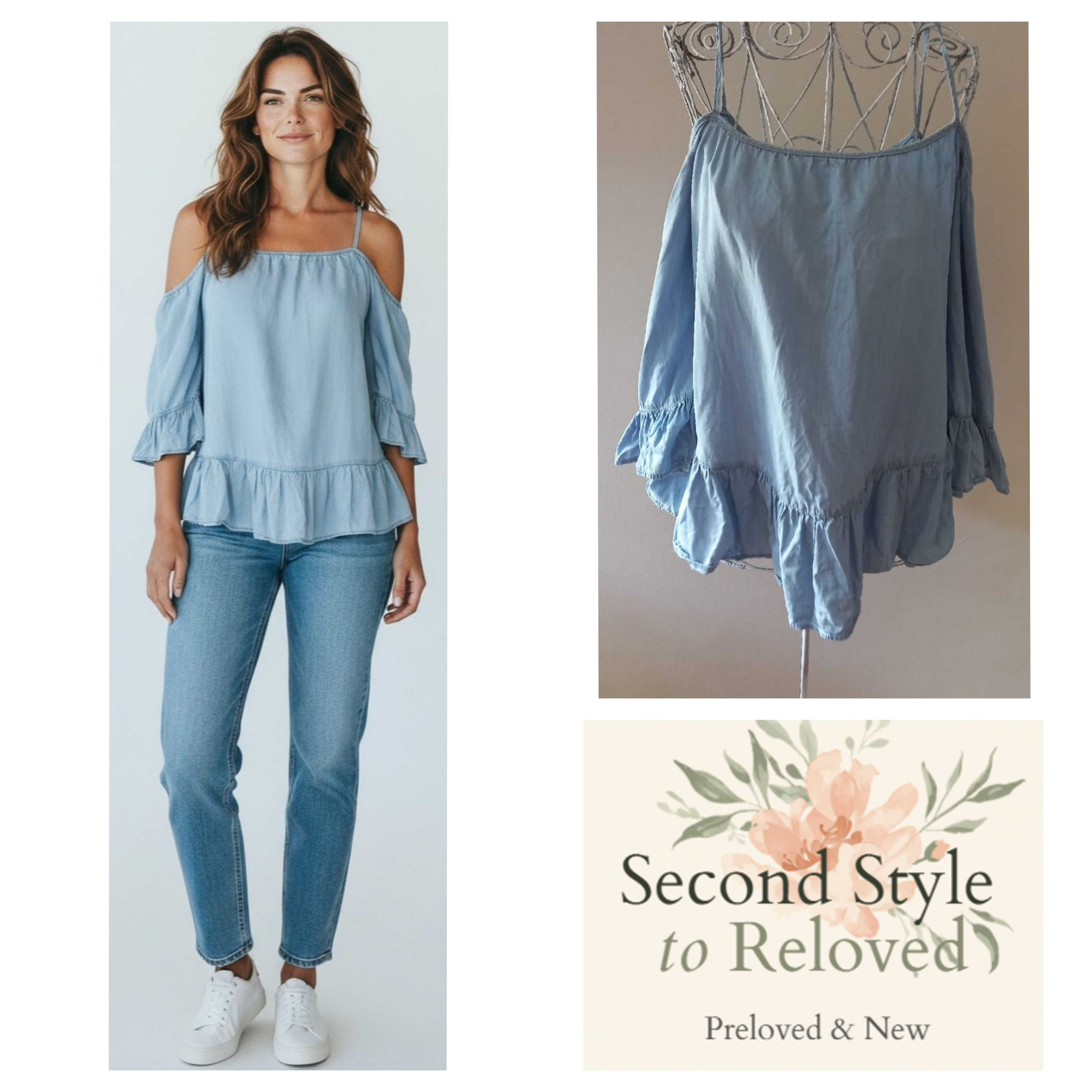 News Denim Ladies Top - Size 14