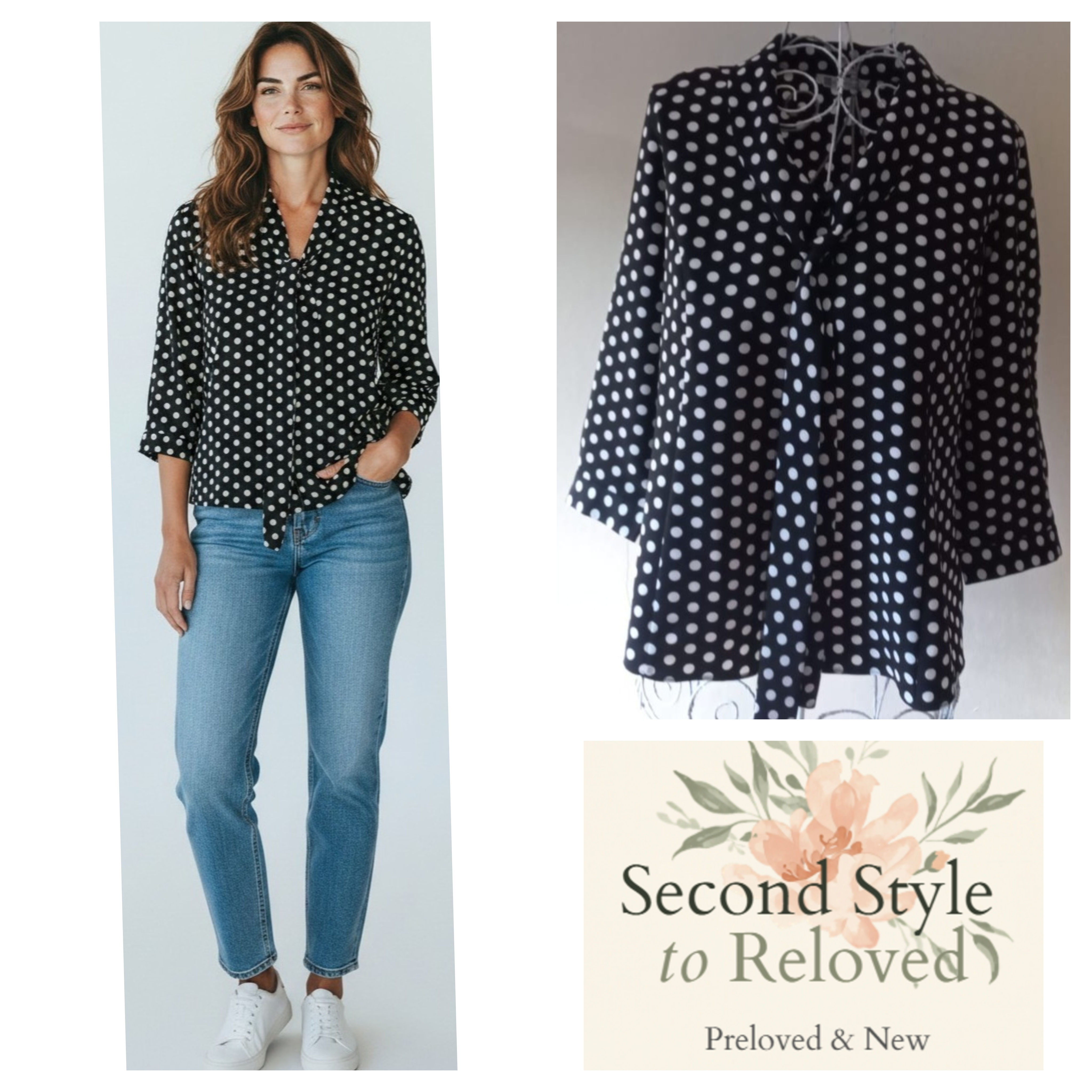 Imagemakers Polka Dot Ladies Top - Size 34