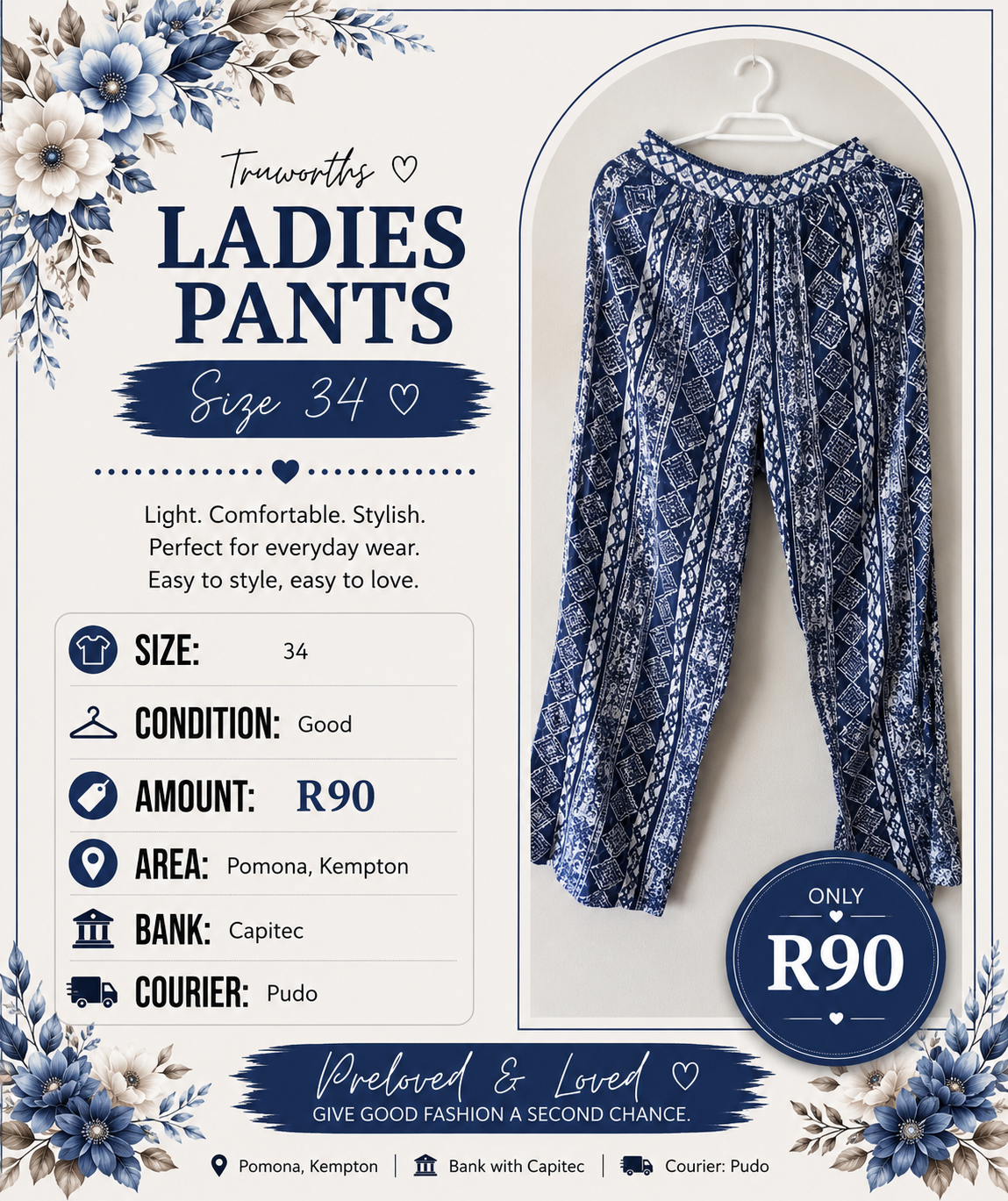 Truworths Ladies Pants - Size 34
