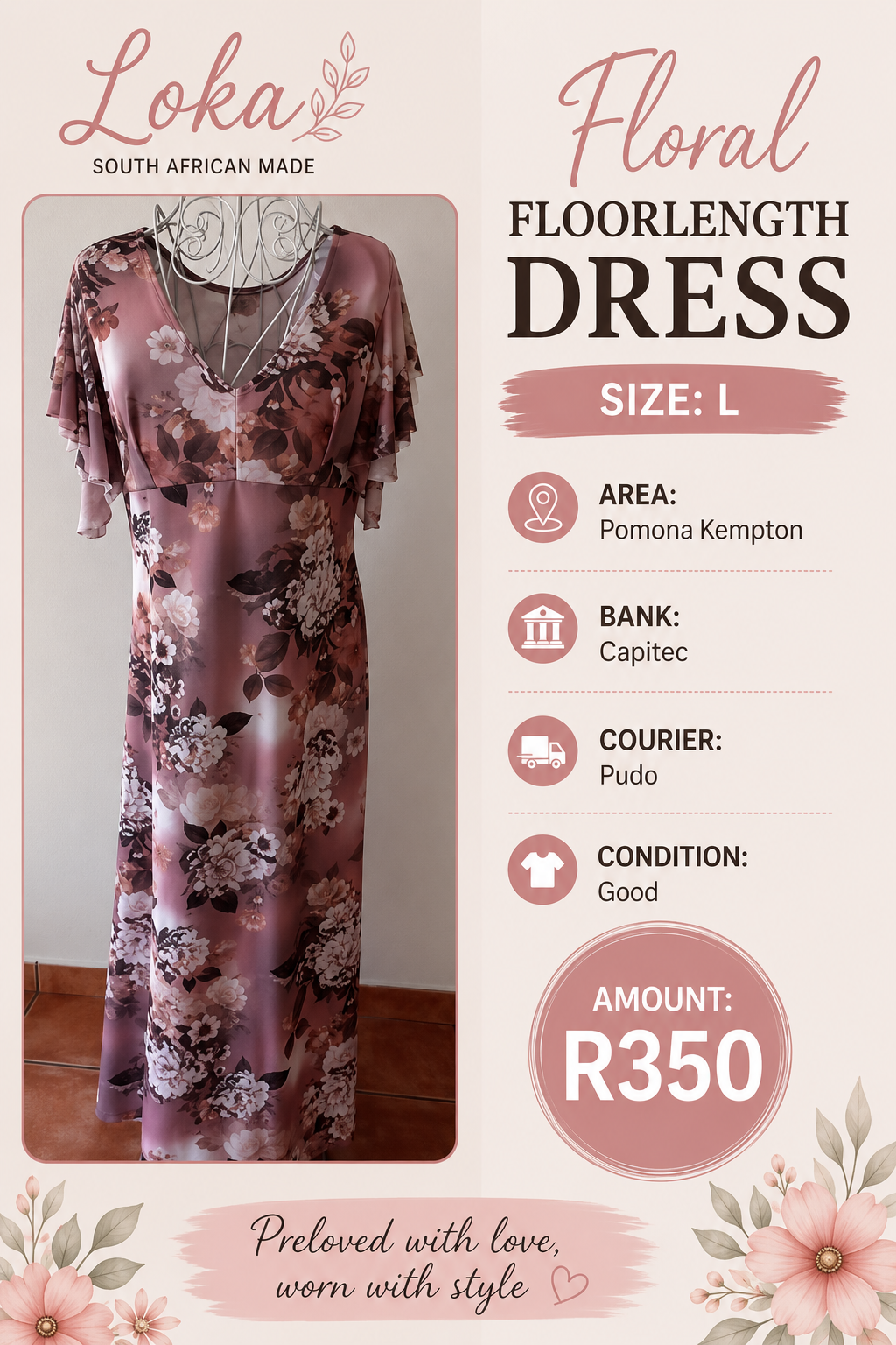 Loka Floral Dress - Size L