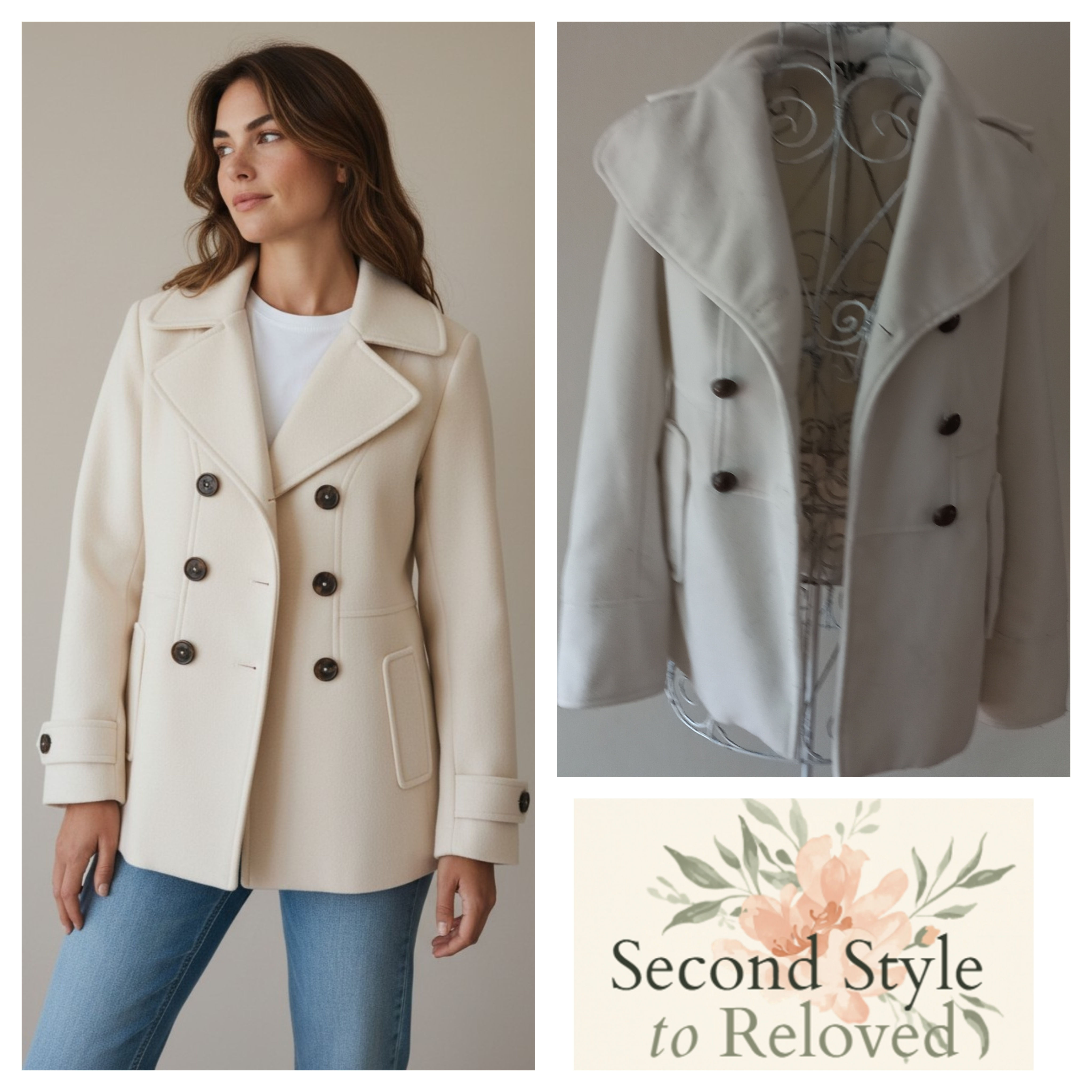 Mozaic Cream White Jacket - Size 34