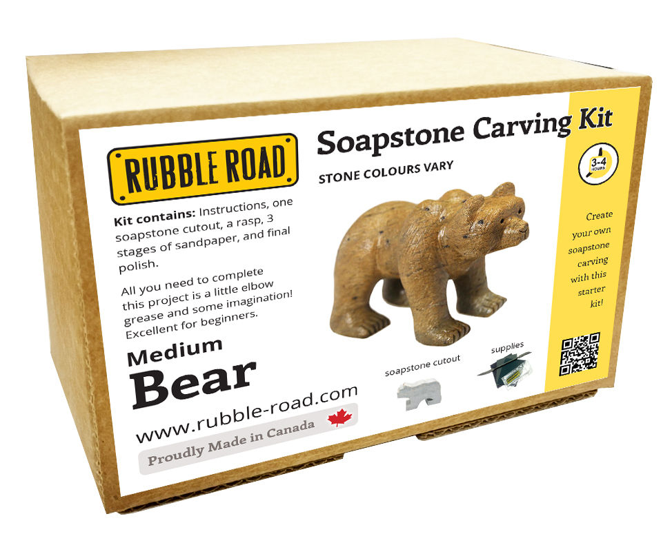 Bear Medium Soapstone Carving Kit