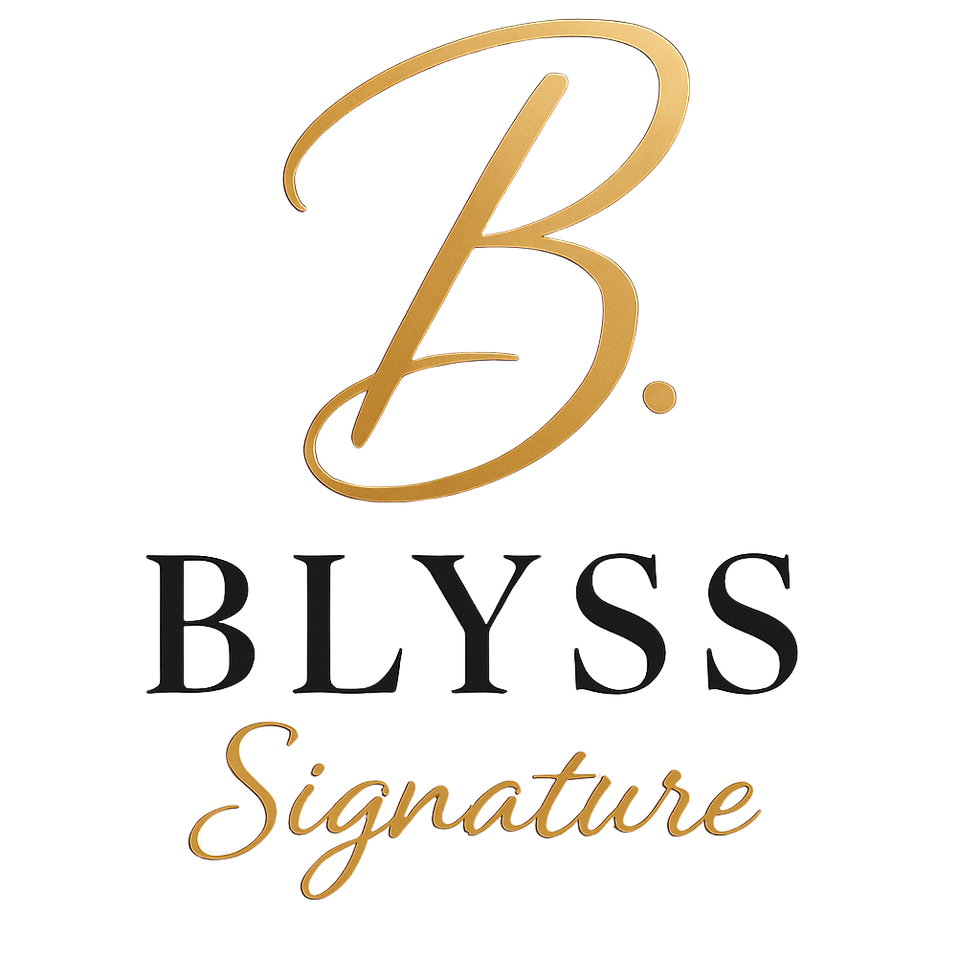Logo Blys Signature : lettre B dorée stylisée