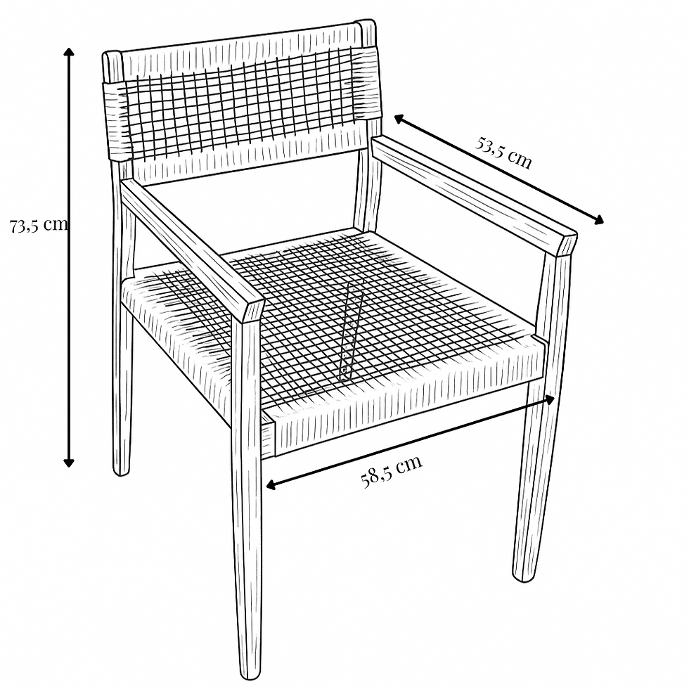 Chaise en rotin tressé, dimensions 75,5x58,5x53,5 cm