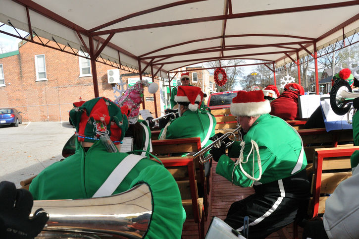 Warming up before the start of the parade