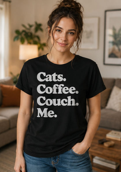 Cats. Coffee. Couch. Me. T-Shirt