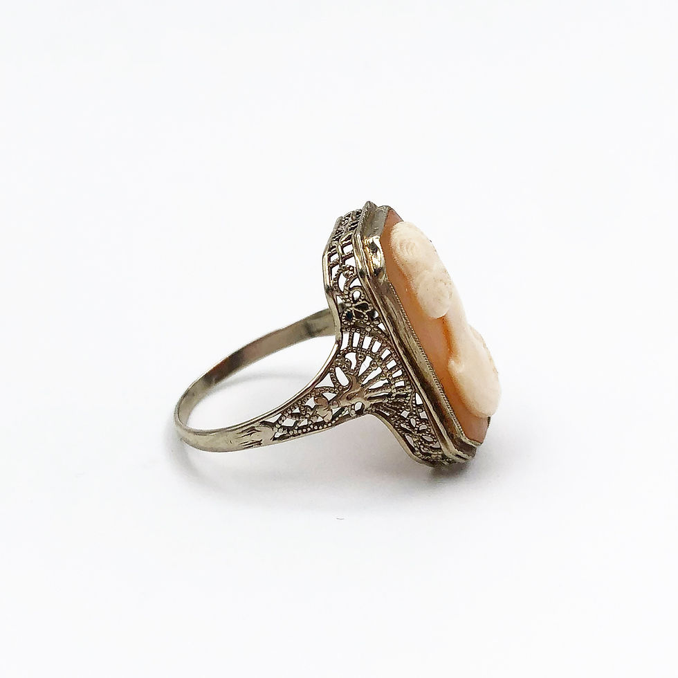 Thumbnail: White Gold Cameo Ring