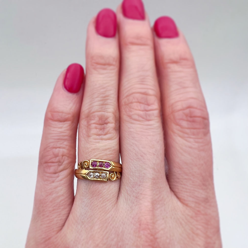 Thumbnail: 18k Yellow Gold Ruby & Diamond Ring