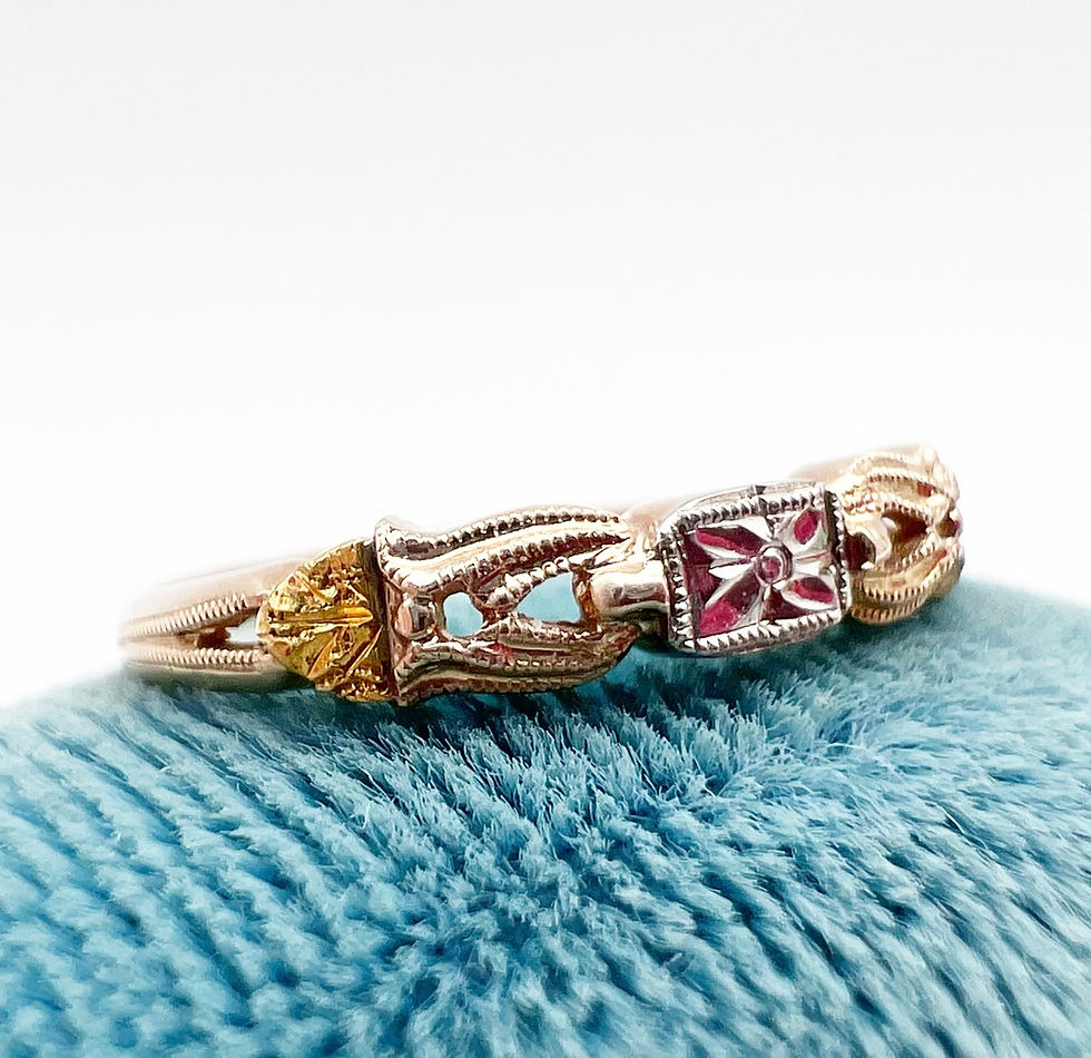 Thumbnail: WWII 14k White & Yellow Gold Band
