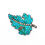 Thumbnail: 1900’s Grape Leaf Turquoise & Pearl Brooch