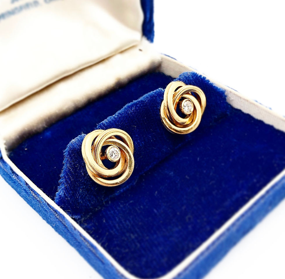 Thumbnail: Celtic Knot Diamond Earrings