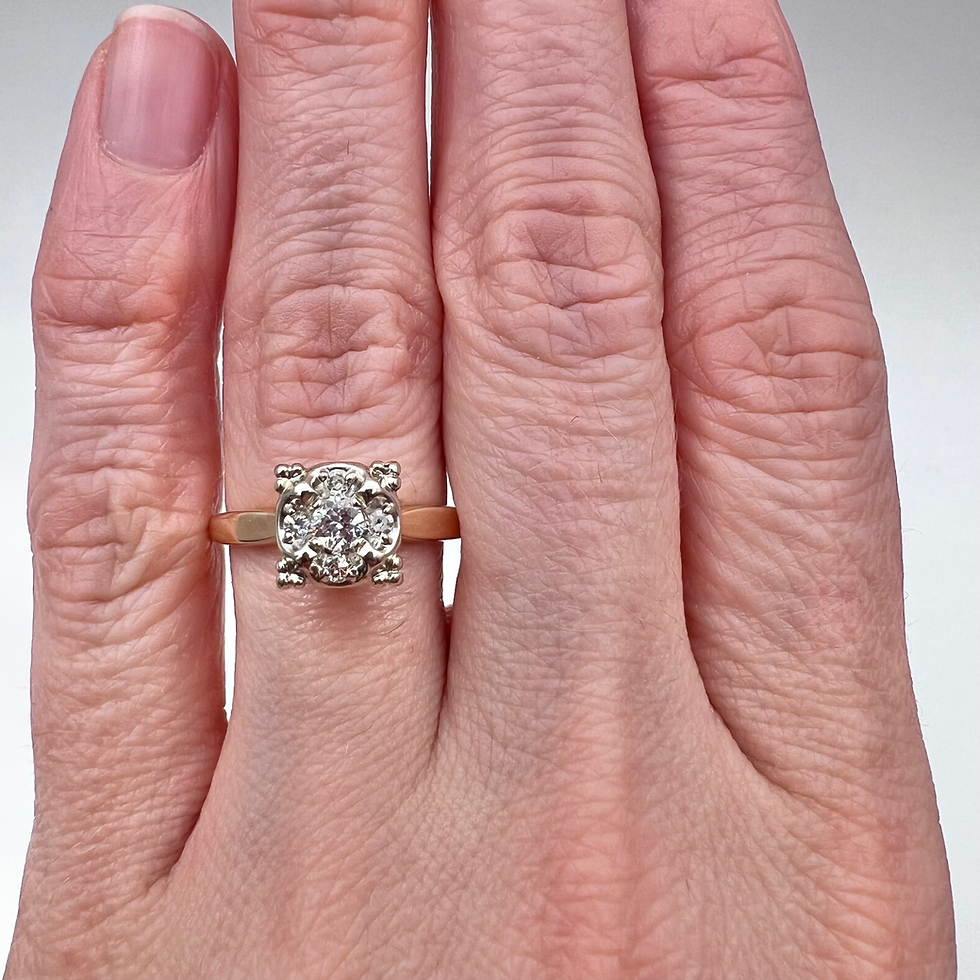 Thumbnail: Antique Diamond Cluster Engagement Ring (1930s-1940s)