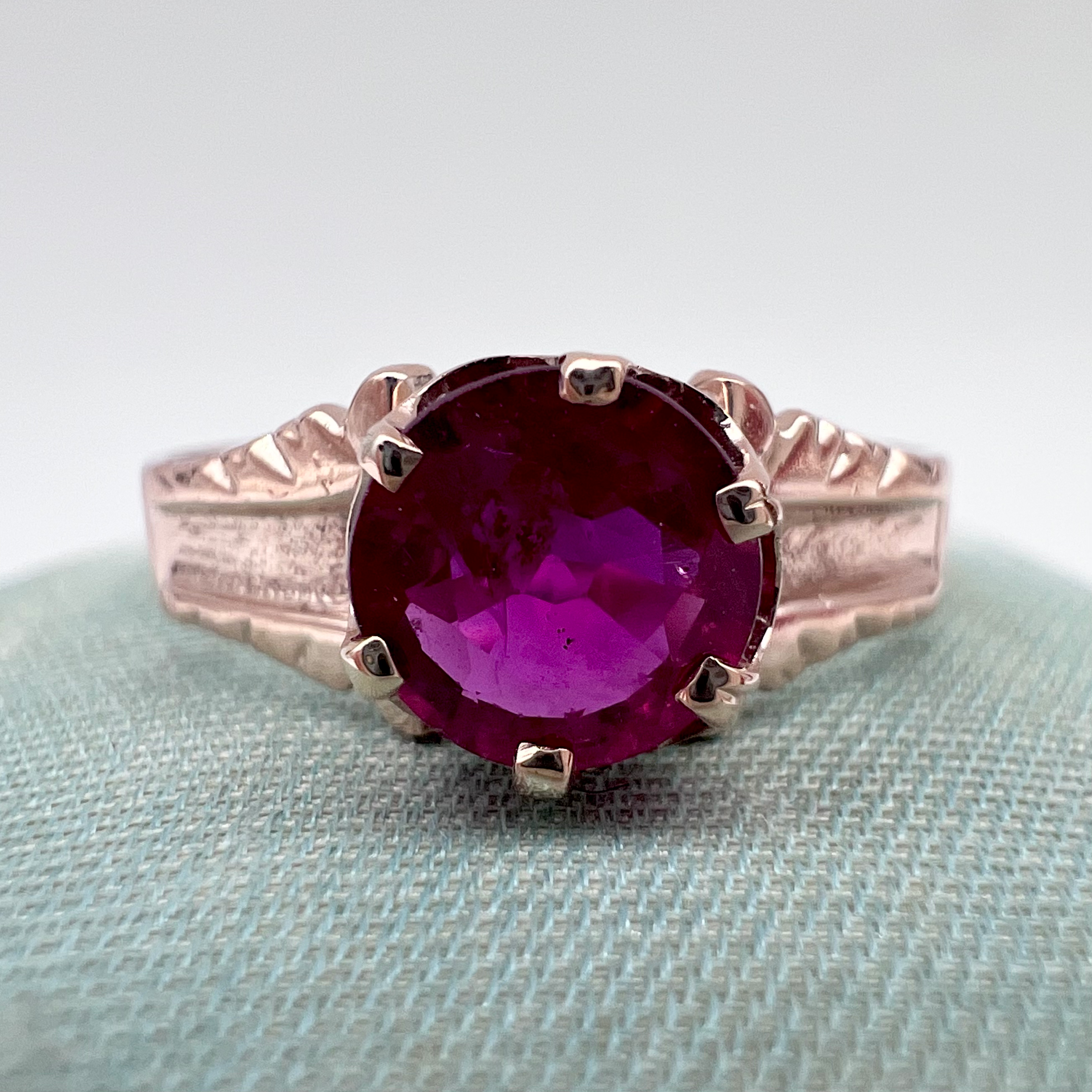 Victorian Era Rose Gold Ruby Ring