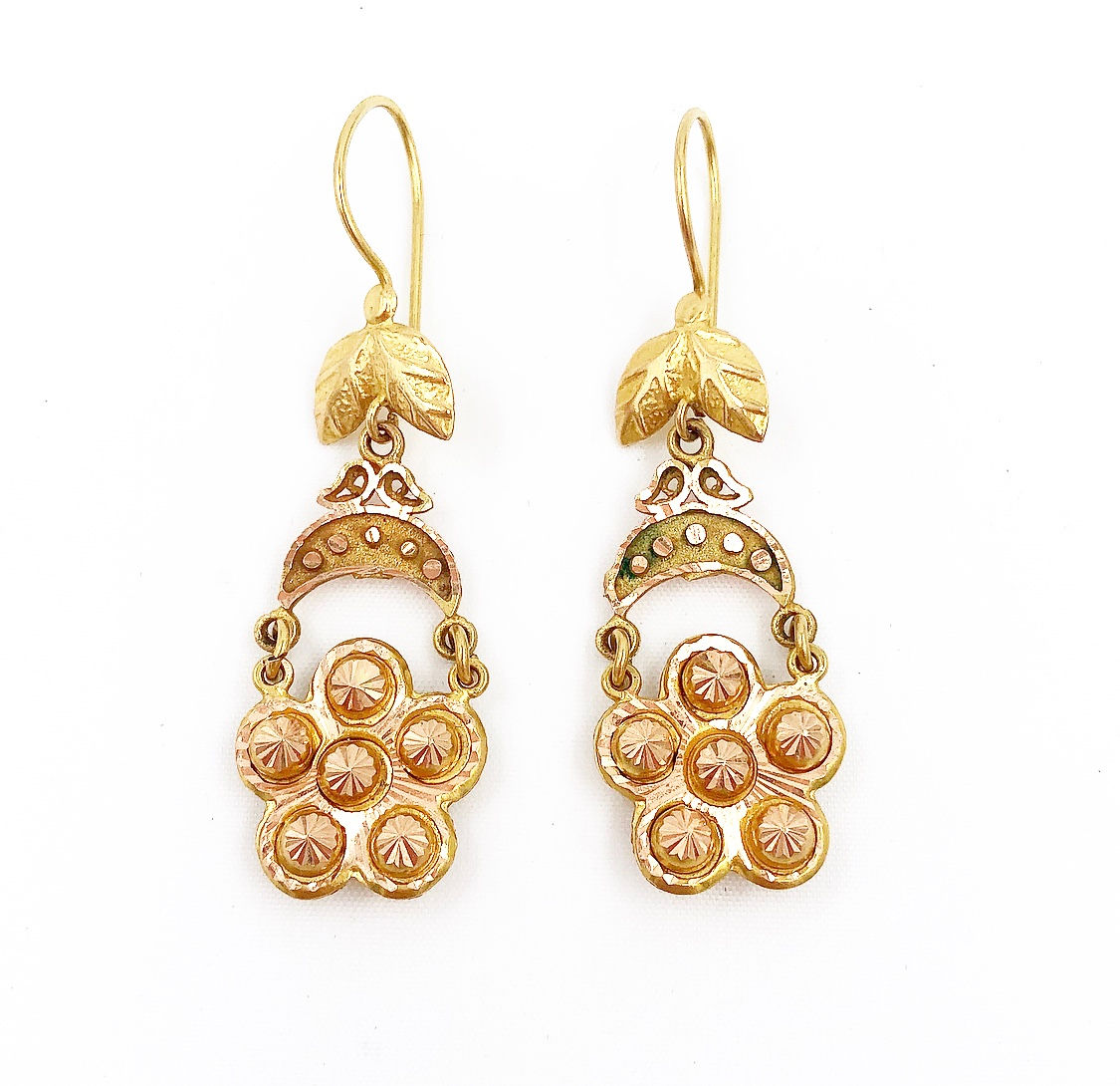 Yellow and Rose Gold Earrings