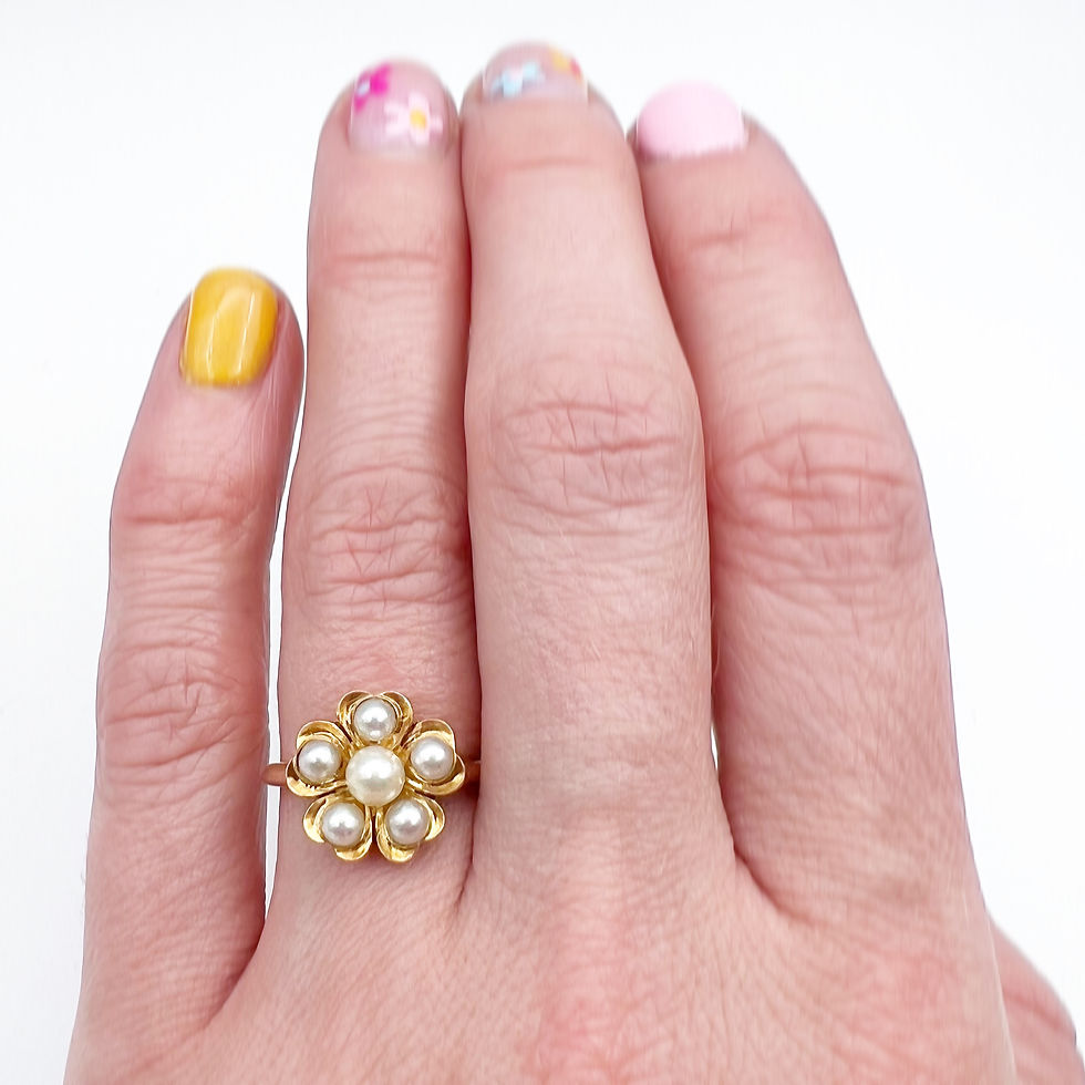 Thumbnail: Antique Pearl Flower Ring