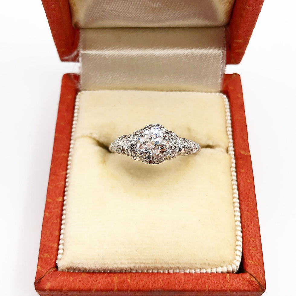 Thumbnail: Platinum Approx. 1.00 carat Diamond Ring