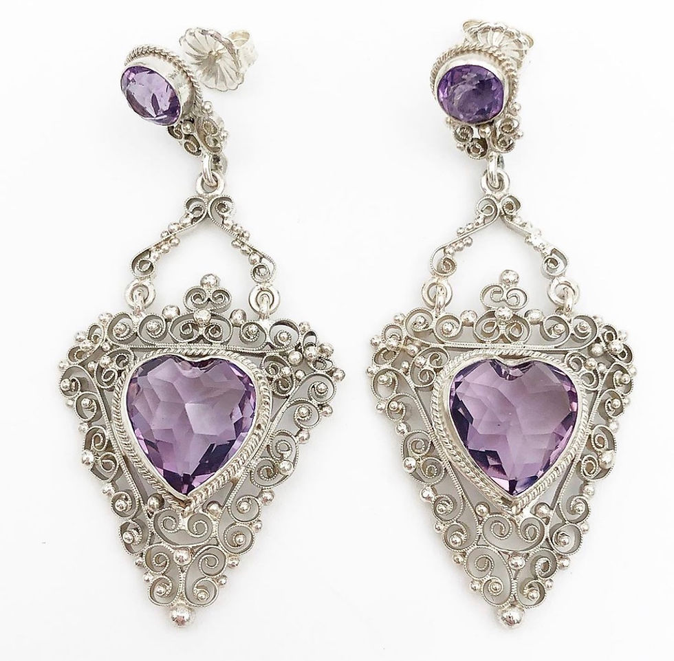 Sterling Amethyst Earrings