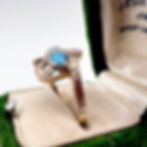 Thumbnail: Antique Yellow Gold Opal & Diamond Ring