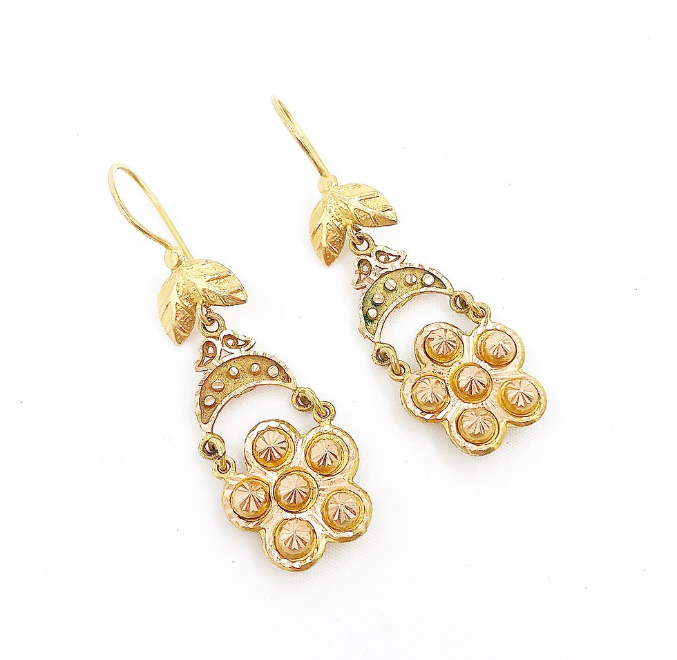Thumbnail: Yellow and Rose Gold Earrings