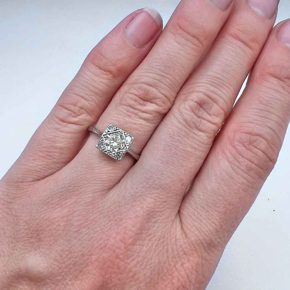 Thumbnail: Antique Platinum Diamond Engagement Ring