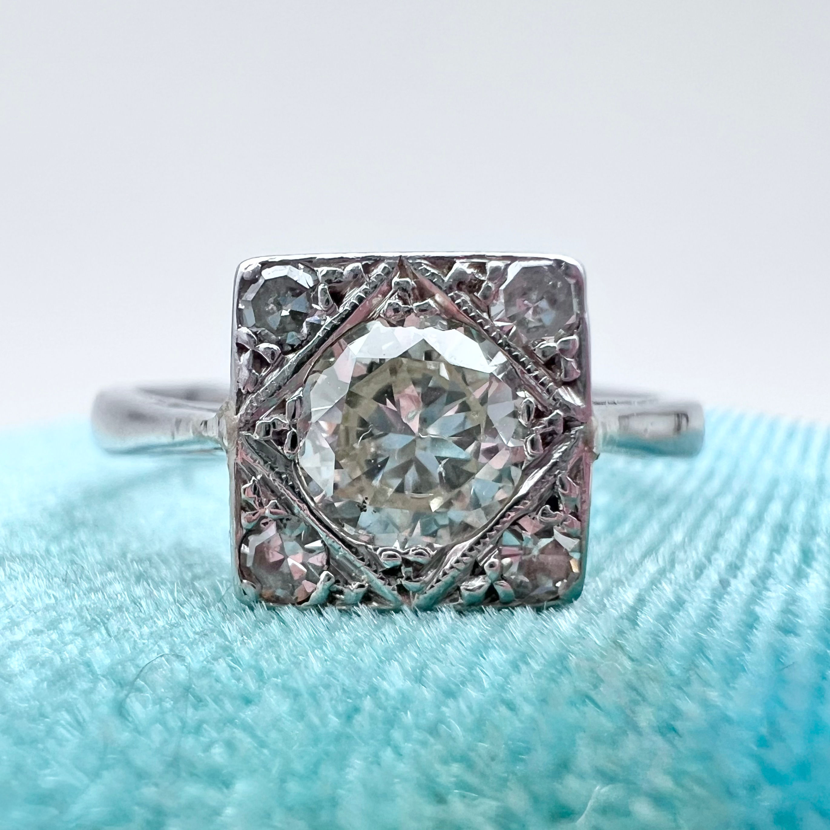 Antique Platinum Diamond Engagement Ring