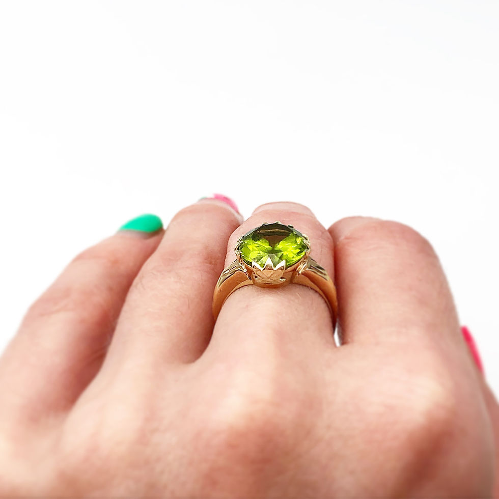 Thumbnail: 4.70 Carat Oval Cut Peridot Ring