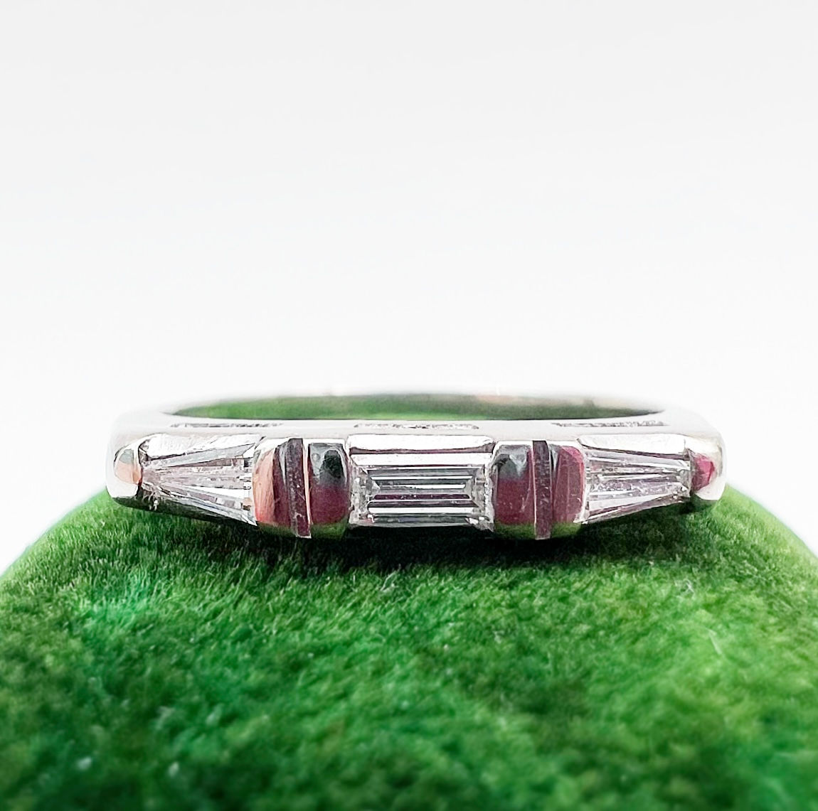 Art Deco White Gold Baguette Band