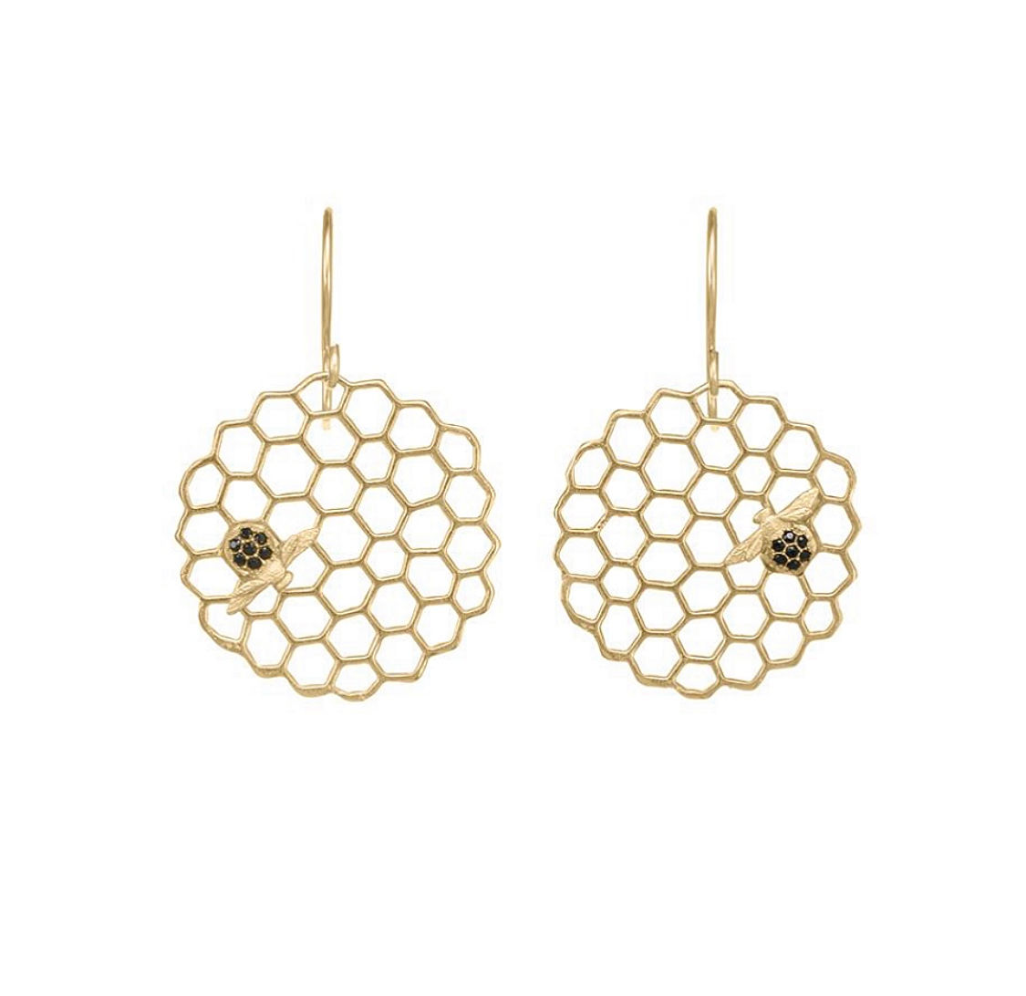 Honeycomb Disc Earrings
