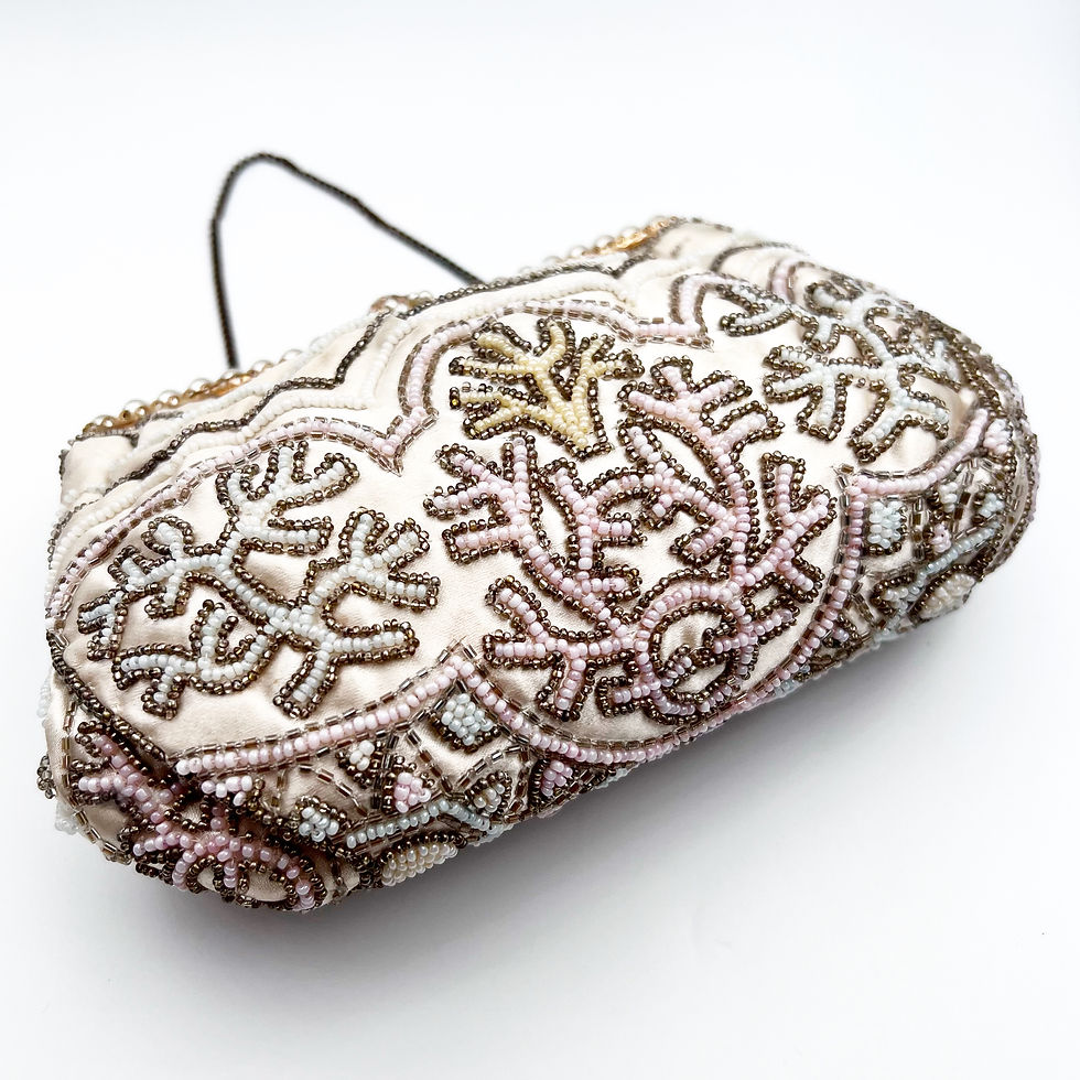Thumbnail: Vintage French Hand Beaded Silk Purse