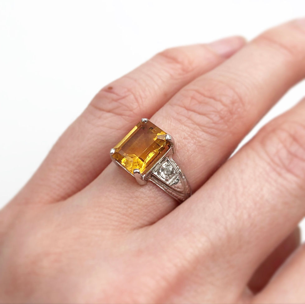 Thumbnail: Art Deco Citrine & Diamond Ring