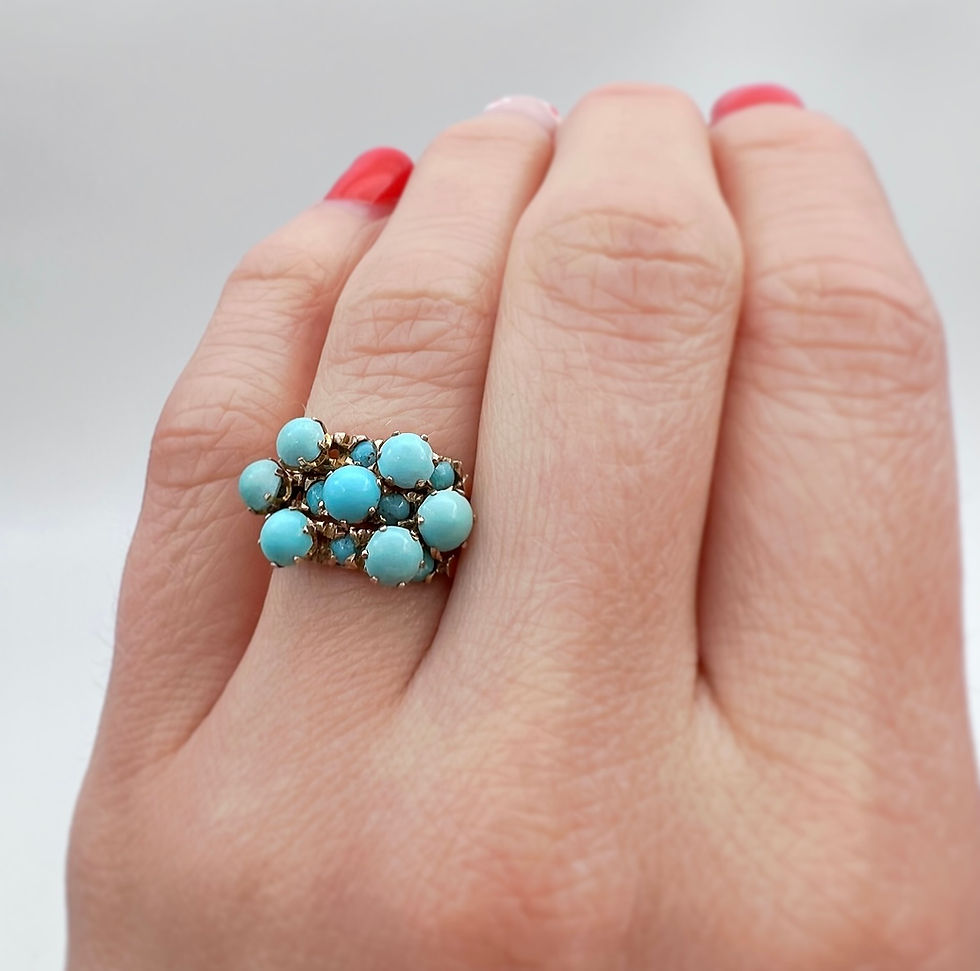 Thumbnail: Vintage 14k Harem Ring with Turquoise