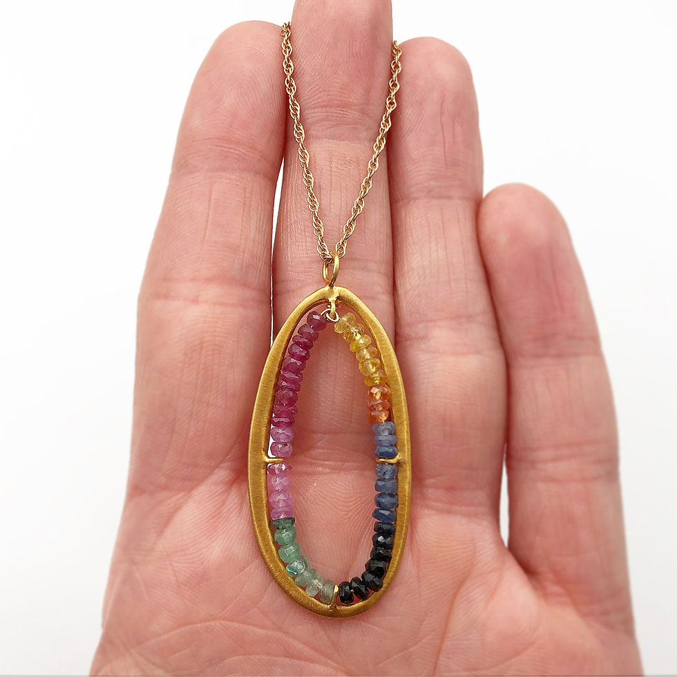 Thumbnail: Multi Colored Sapphire Pendant.