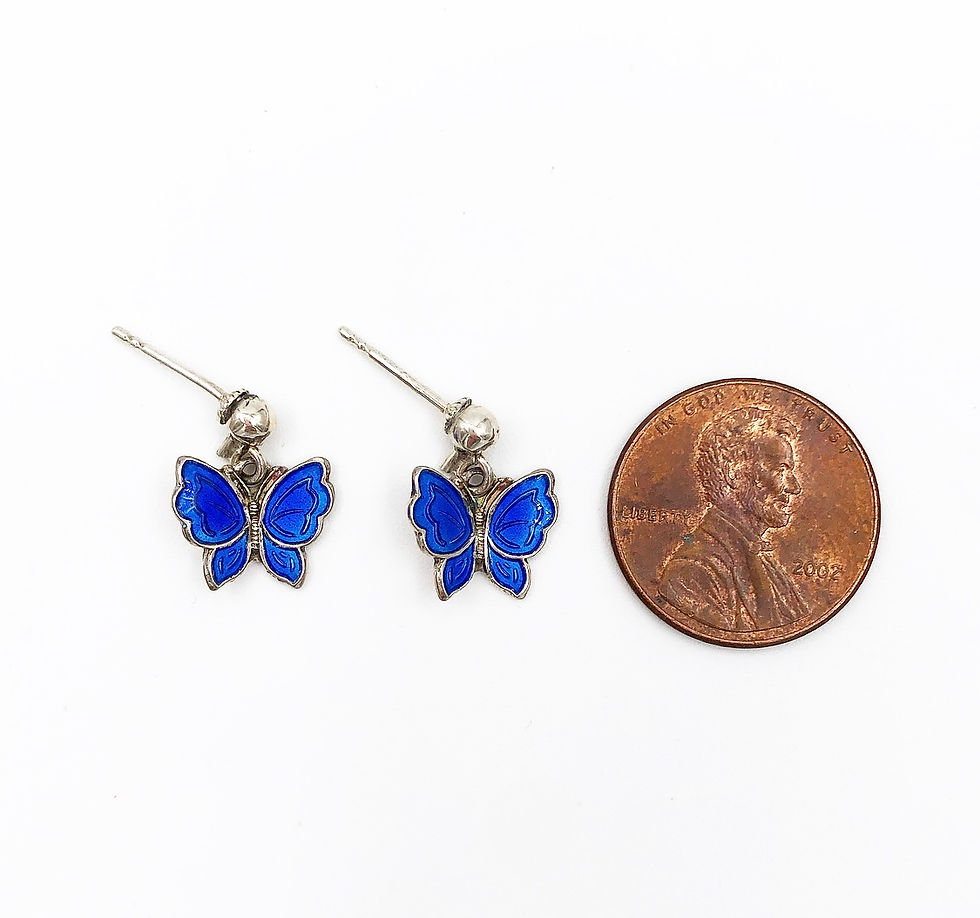 Thumbnail: Enamel Butterfly Earrings