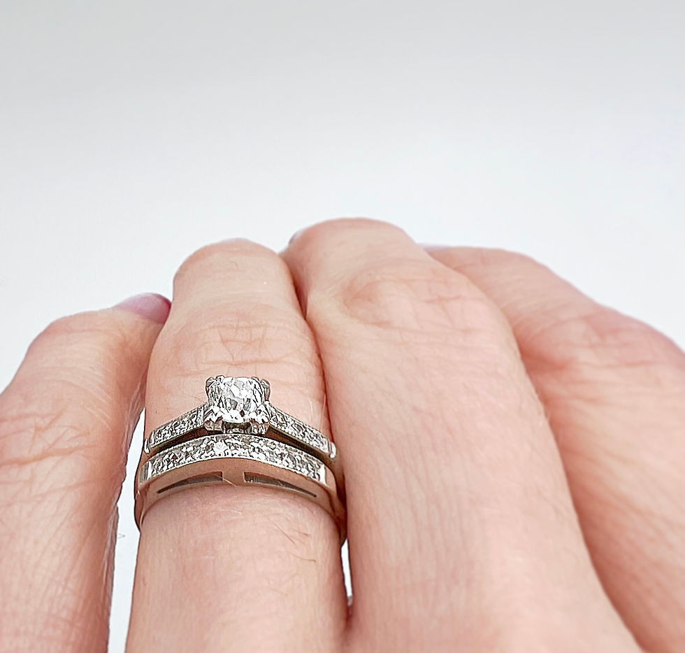Thumbnail: Art Deco Engagement Ring & Wedding Band Set