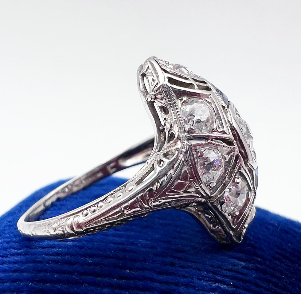 Thumbnail: Edwardian Era Diamond & Sapphire Ring