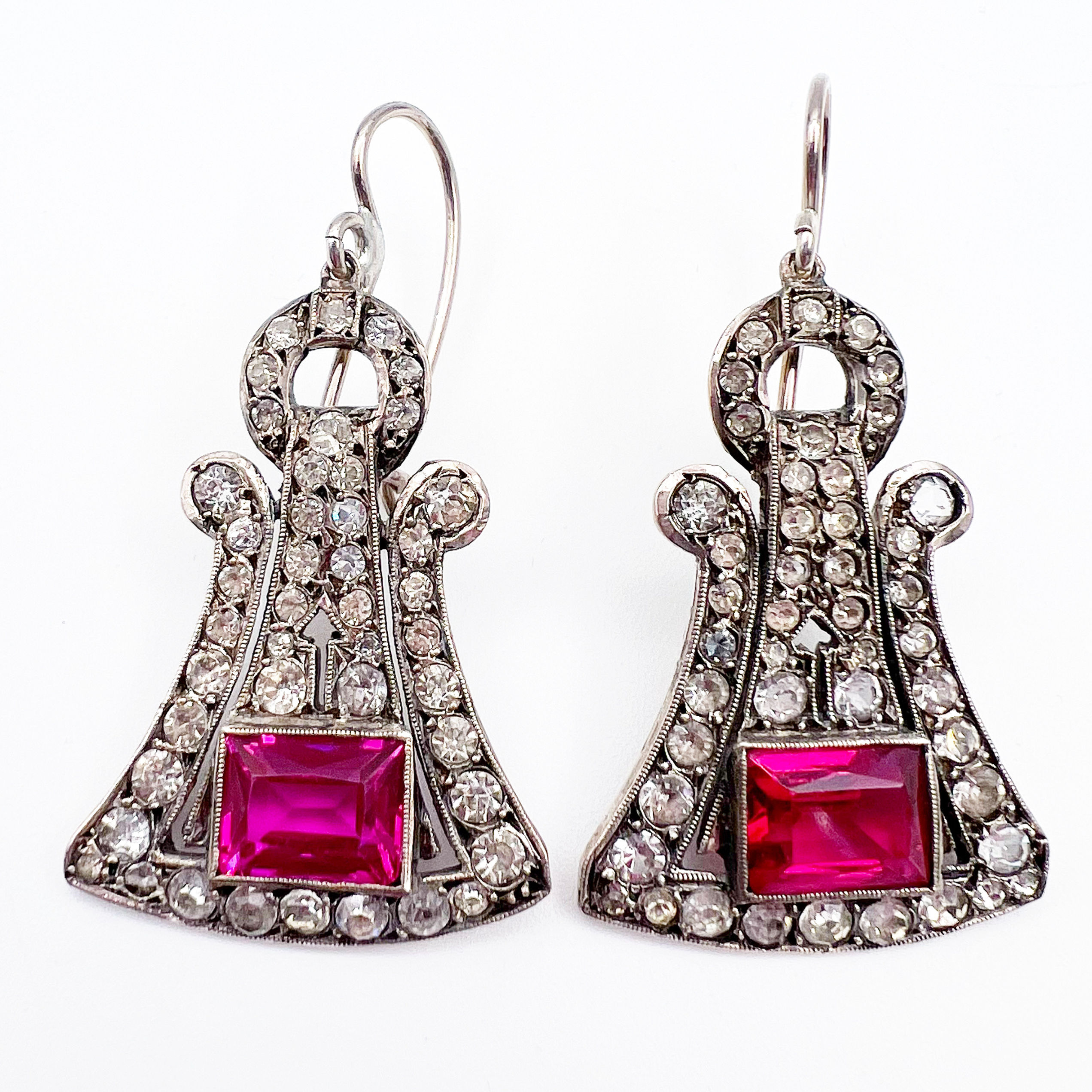 Art Deco French Paste Earrings