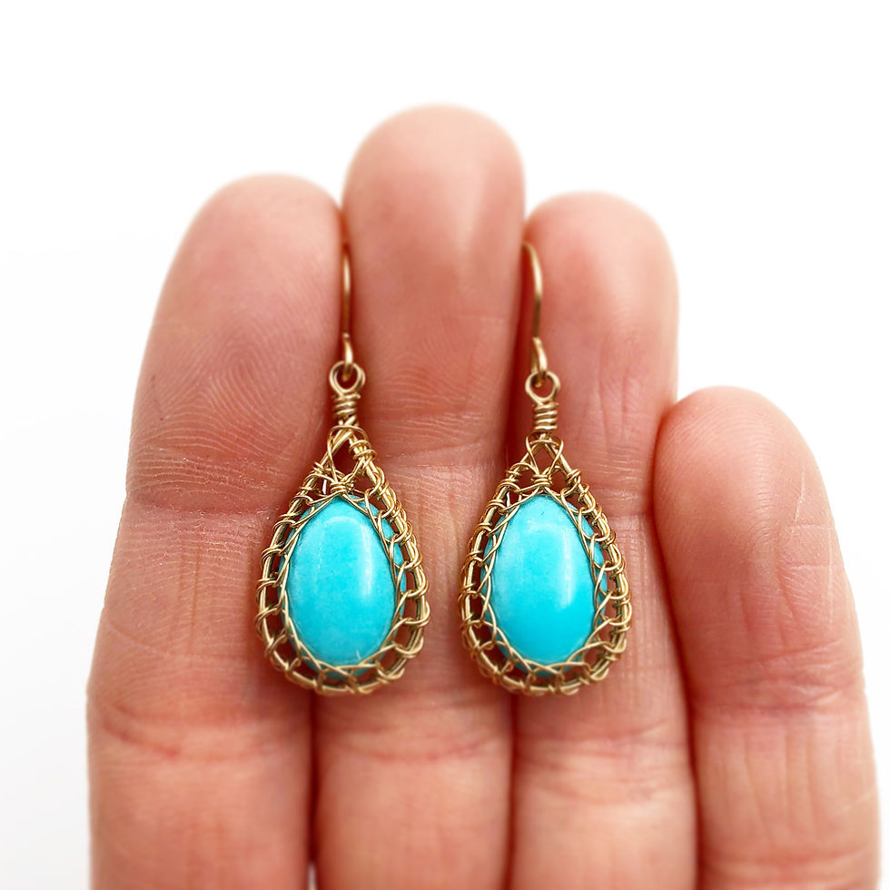Thumbnail: Artisan Made Turquoise Earrings