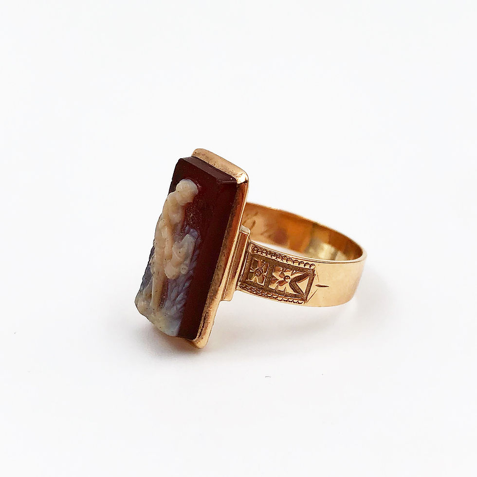 Thumbnail: Victorian 14k Stone Cameo Ring